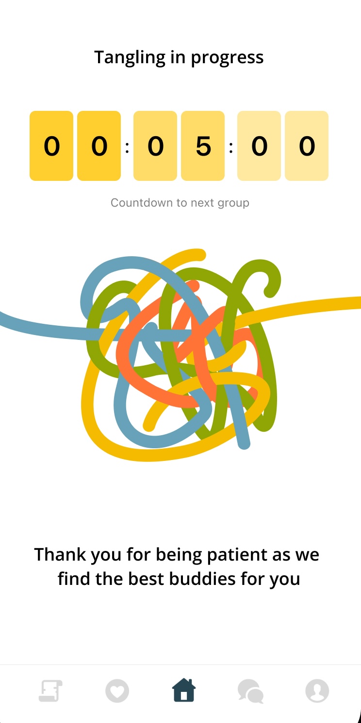 Tangled app - Waiting for group